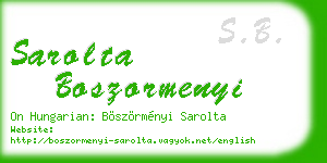 sarolta boszormenyi business card