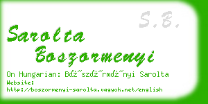 sarolta boszormenyi business card